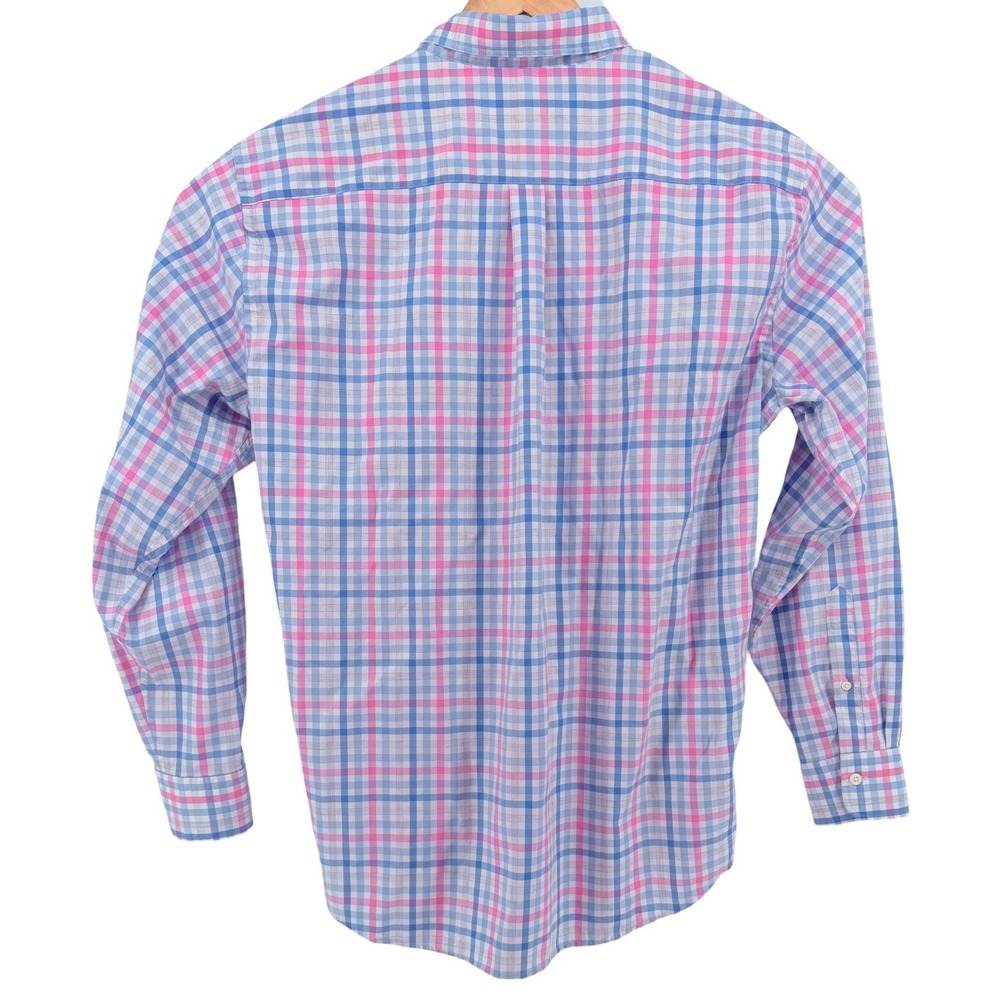 Peter Millar Crown Mens XL Blue Pink Plaid Cotton Button Down Shirt MS21W18NBL - Picture 3 of 9